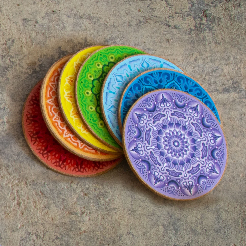 Meditační podtácek 7 barev čaker - oranžová