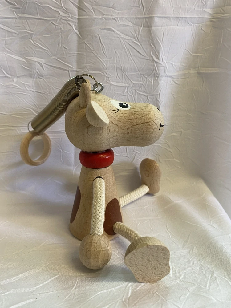 Figurka na pružině - Kravička s hnědými fleky