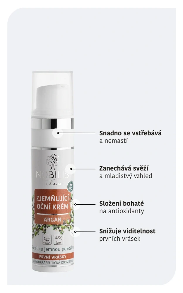 Zjemňující oční krém Argan