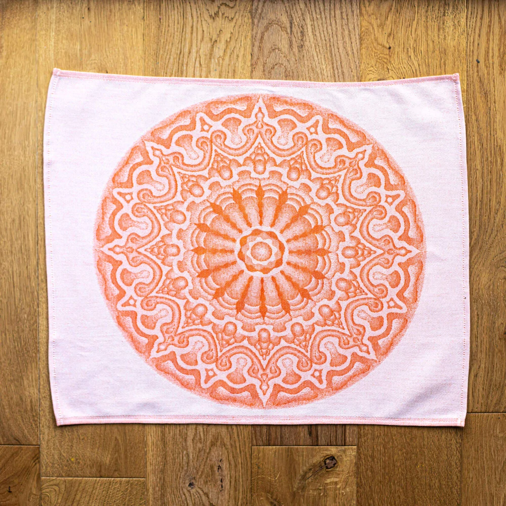 Utěrka mandala – oranžová