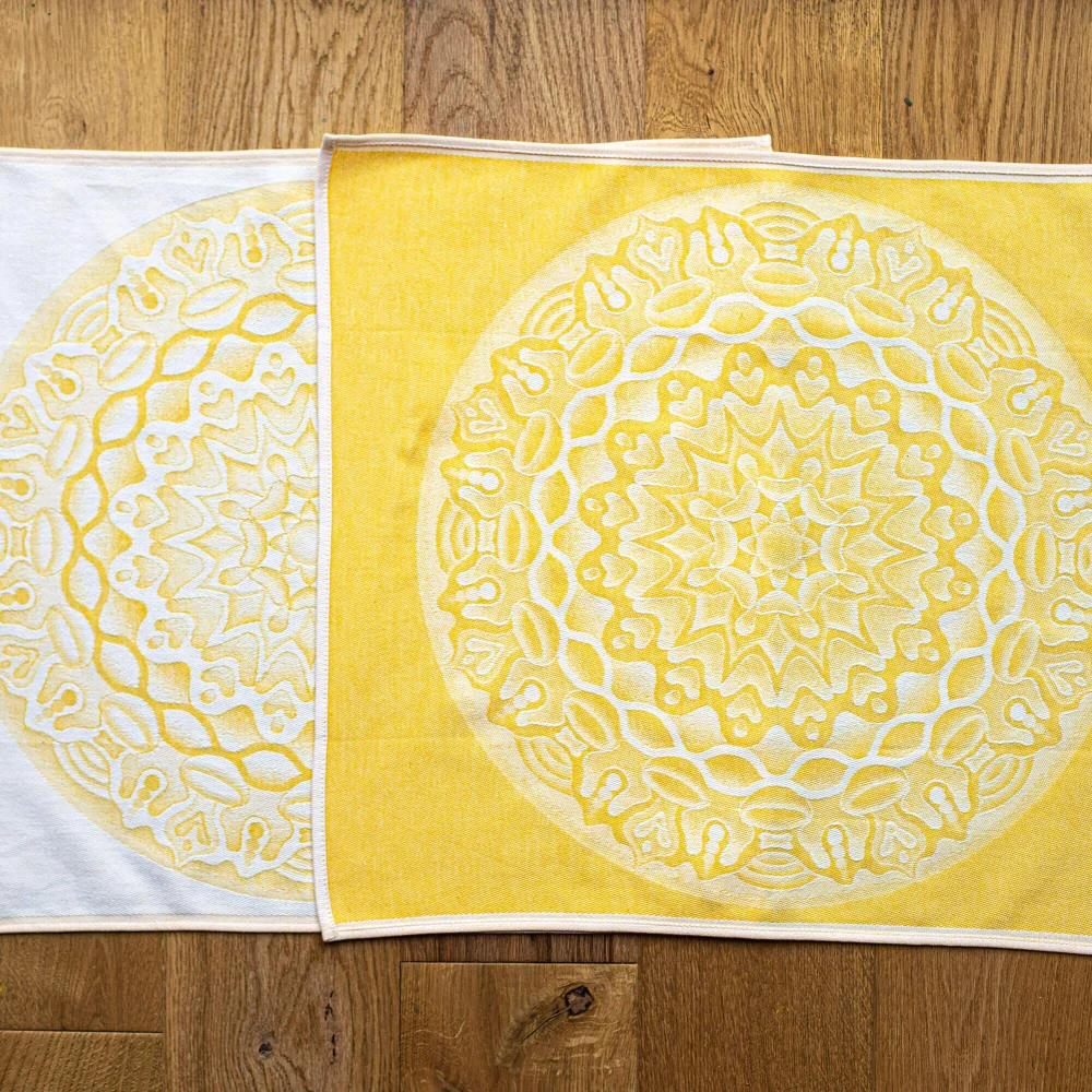Utěrka mandala – žlutá