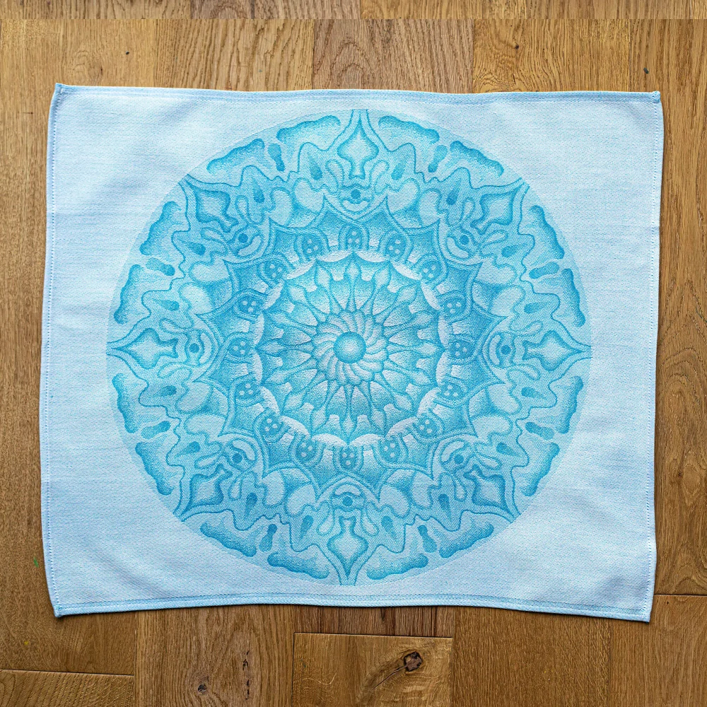 Utěrka mandala – světle modrá