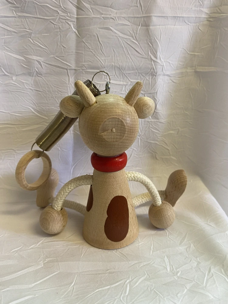 Figurka na pružině - Kravička s hnědými fleky