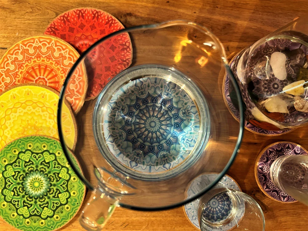 Meditační podtácek 7 barev čaker - oranžová