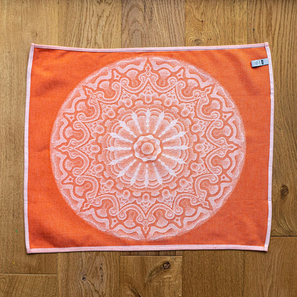 Utěrka mandala – oranžová