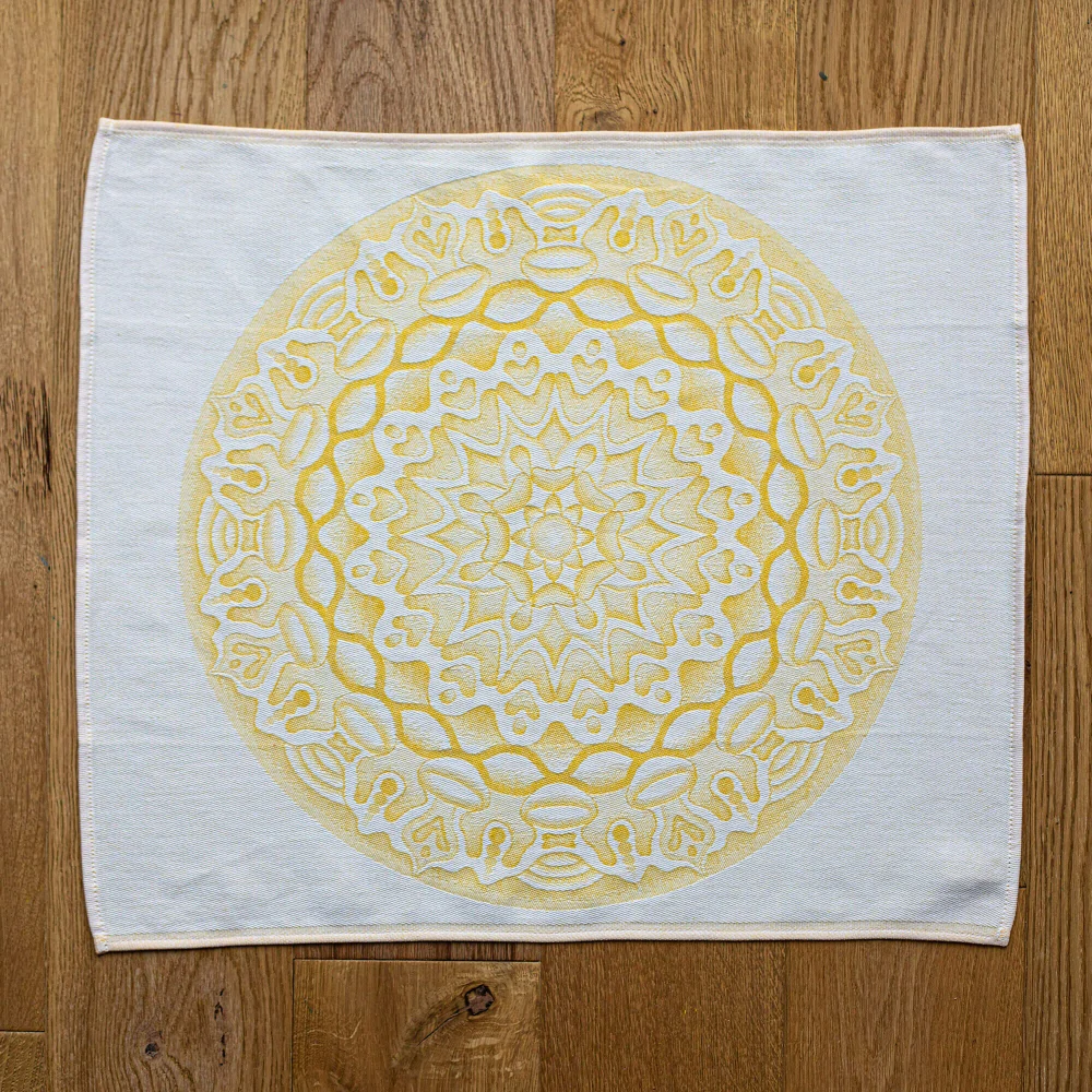 Utěrka mandala – žlutá