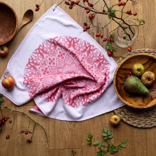 Utěrka mandala – červená