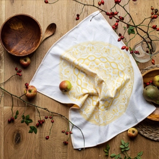 Utěrka mandala – žlutá