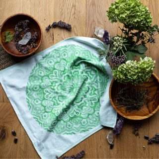 Utěrka mandala – zelená
