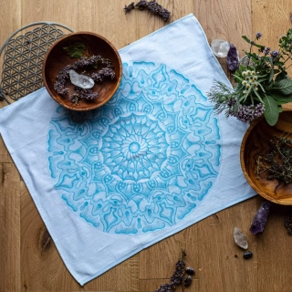 Utěrka mandala – světle modrá